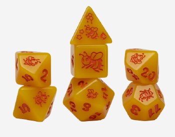 Poly Dice 7-Set: Golden Buzz