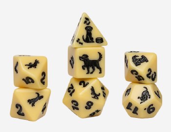Poly Dice 7-Set: Golden Pup