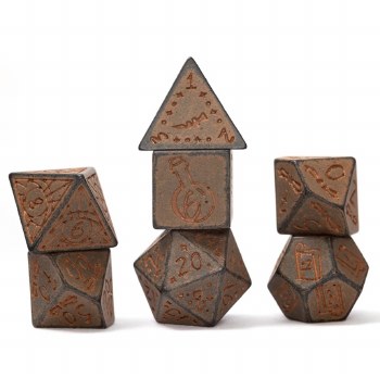 Polyhedral 7-die set: Illusory Stone: Granite