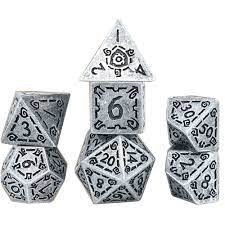 Polyhedral 7-die set: Illusory Metal Silver