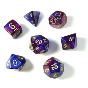 Polyhedral 7-die set: Lustrous Purple/gold