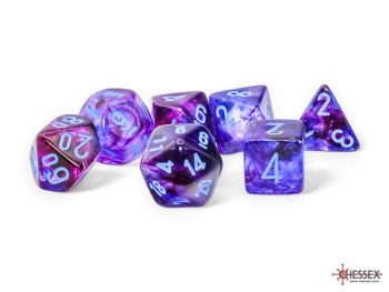 Polyhedral 7-die set: Mega-hedral Nebula Nocturnal/blue
