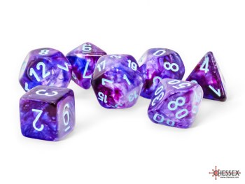 Polyhedral 7-die set: Mega-hedral Nebula Nocturnal/turqoise