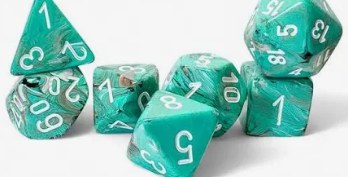 Dice Set 7 Mega  Oxi-Copper/ White