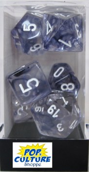 Polyhedral 7-die set: Nebula Black/white