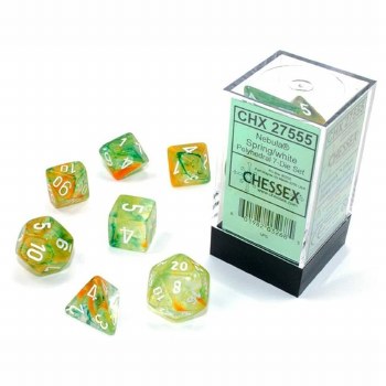 Polyhedral 7-die Set: Nebula Spring/White