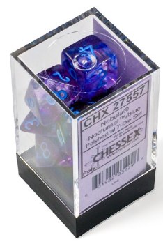 Mini Polyhedral 7-Dice Set: Nocturnal/Blue