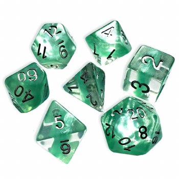 Polyhedral 7-die set: Neutron - Mint