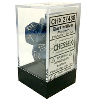 Polyhedral 7-die set: Phantom Black/silver