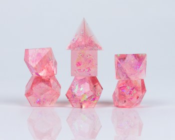 Polyhedral 7-die set: Cloak &amp; Dagger - Pink