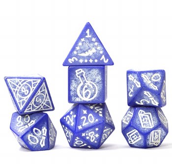 Polyhedral 7-die set: Illusory Stone: Purple Agate
