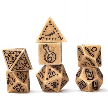 Polyhedral 7-die set: Illusory Stone: Sandstone