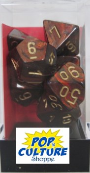 Polyhedral 7-die set: Scarab Blue Blood/gold