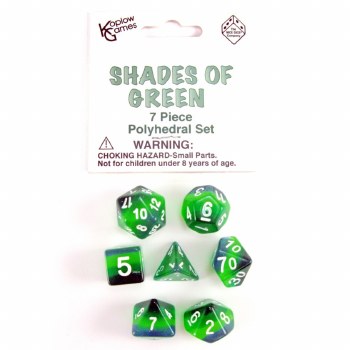 Polyhedral 7-Die Set: Shades of Green