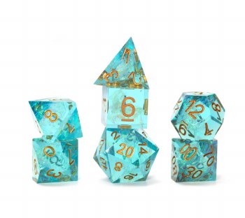Polyhedral 7-die set: Sharp Aqua Fairy