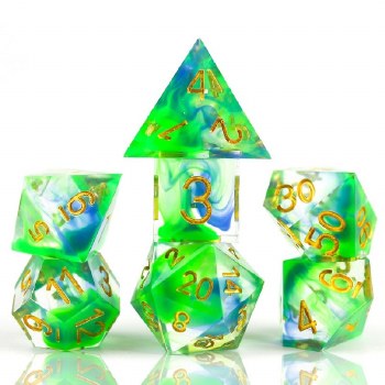 Polyhedral 7-die Set: Sharp Cyprus