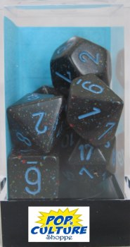 Polyhedral 7-die set: Speckled Blue Stars