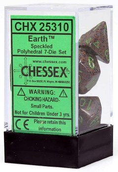 Polyhedral 7-die set: Speckled Earth