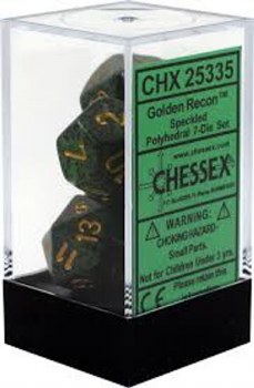 Polyhedral 7-die set: Speckled Golden Recon