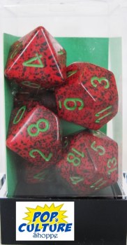 Polyhedral 7-die set: Speckled Strawberry