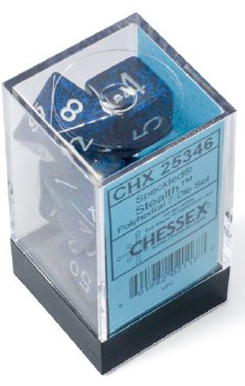 Mini Polyhedral 7-Dice Set: Speckled Stealth