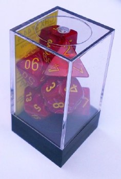 Polyhedral 7-die set: Vortex Red/yellow