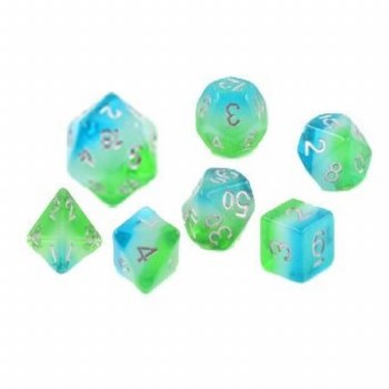 Polyhedral 8-die set: Blue Hawaiian