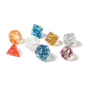 Polyhedral 8-die set: Cancer Awareness