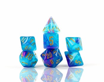 Polyhedral 8-die Set: Cerulean Nebula