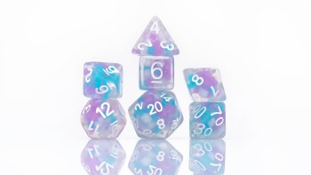 Polyhedral 8-die set: Cotton Candy Glowworm