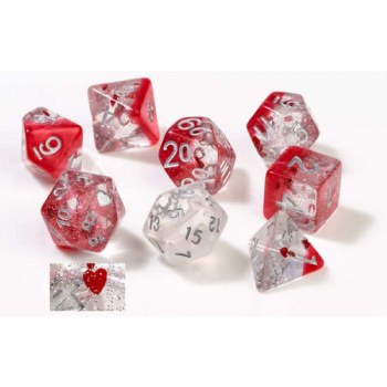 Polyhedral 8-die set: Hearts