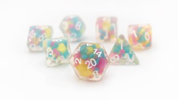 Polyhedral 8-die set: Lucky Charm Glowworm