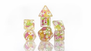 Polyhedral 8-die set: Melon Ball Glowworm