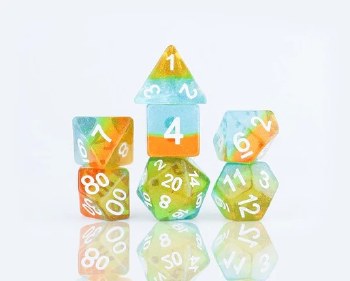 Polyhedral 7 -die set: 16mm Ocean Dusk