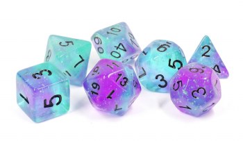 Polyhedral 8-die set: Peacock Glowworm