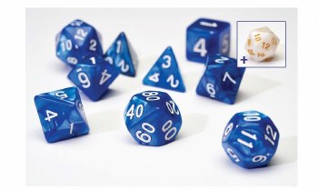 Polyhedral 8-die set: Pearl Blue