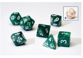 Polyhedral 8-die set: Pearl Green