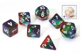 Polyhedral 8-die set: Rainbow