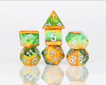 Polyhedral 8-die set: Rainforest