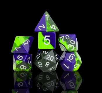 Polyhedral 8-die set: Sea Glass