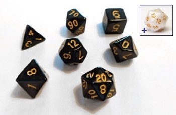 Polyhedral 8-die set: Solid Black