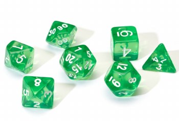 Polyhedral 8-die set: Translucent Green