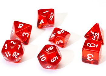Polyhedral 8-die set: Translucent Red