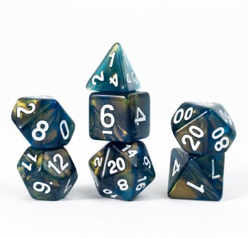 Polyhedral 8-die set: Treasure Onyx
