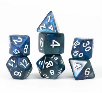 Polyhedral 7-die set: Treasure: Sapphire