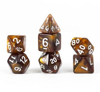 Polyhedral 7-die set: Treasure: Topaz