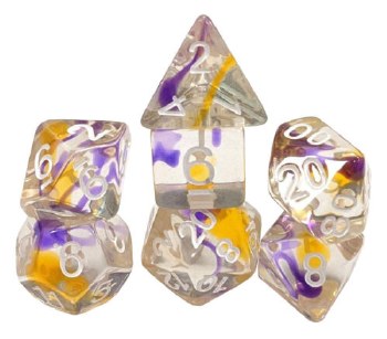 Polyhedral 8-die Set: Violet Swirl