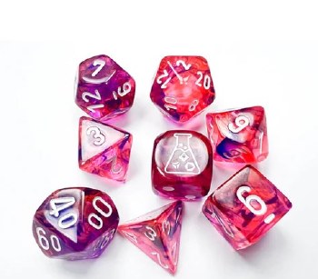 Polyhedral 8-die set: Lab Dice - Nebula Black Light Special/white