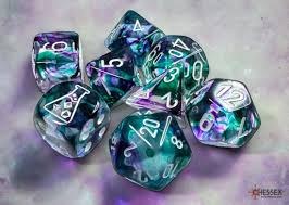 Polyhedral 8-Die Set: Lab Dice - Nebula Florite / White