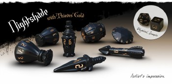 Poly Hero Dice: The Rogue 7-Dice Set - Nightshade and Thieve's Gold